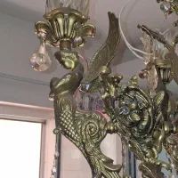 لوستر برنز ۱۲شاخه فوق سنگین|لوستر و چراغ آویز|فردیس, فرامرزیه|دیوار