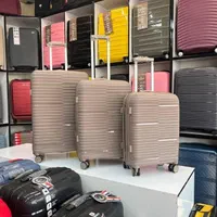 چمدان p.pست سه تایی زیپ دوبل ضد سرقت با کاور طلقی