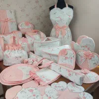 جهیزیه عروس ۲۴ تکه با پارچه ترک