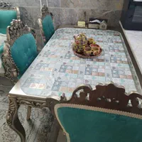 مبل 10 نفره نیمه استیل همره با میز ناهارخوری 4نفره|مبلمان خانگی و میز عسلی|مشهد, راه آهن|دیوار