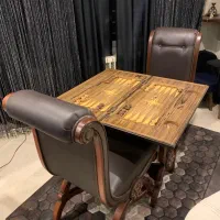 میز و صندلی بازی نفیس تخته نرد و شطرنج