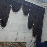 پرده سلطنتی ۲تیکه همراه با کتیبه و پرده حریر|پرده، رانر، رومیزی|زابل, |دیوار