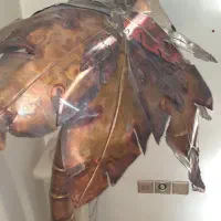 آباژور نخل مسی قدیمی ارتفاع ۱۵۵|چراغ خواب و آباژور|رودهن, |دیوار