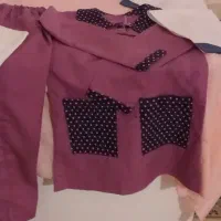 مقنعه سفید وطوسی