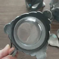 لیوان چای با قاشق .پیوتر نقره کوب|کلکسیون اشیاء عتیقه|رشت, کوی حسینی|دیوار