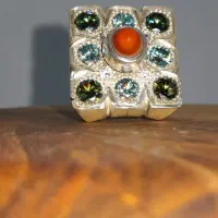 انگشتر نقره جواهراتی