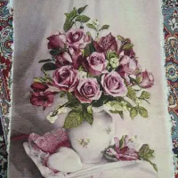 تابلو فرش دستبافت گل رز