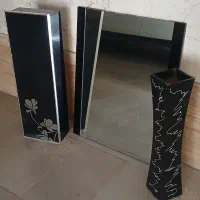 آینه و باکس طبقه ای حمام و روشوی