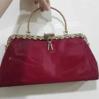 کیف مجلسی دخترانه قرمز طلایی