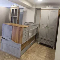 سرویس خواب کودک با تخت نوزاد نوجوان مدل آهو|تخت و سرویس خواب|شهریار, شهریار|دیوار