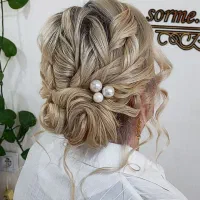 خدمات عروس میکاپ شنیون رنگ و لایت فیبروز مژه ناخن