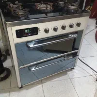 گاز۵شعله طرح فر صفحه شیشه فندک دار دیجیتال