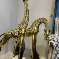 دوعدد زرافه پلی استر نشکن ورق طلا