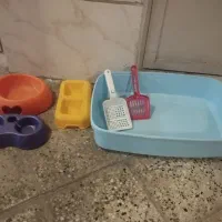 ظرف خاک و لوازم مورد نیاز گربه