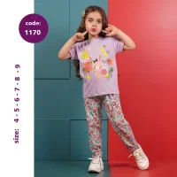 ست راحتی دخترانه طرح خرگوش رنگ یاسی بنفش و گلبهی|کفش و لباس بچه|اهواز, پادادشهر|دیوار