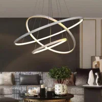 لوستر مدرن با ریموت کنترل و اپ موبایل و ۴حالت نوری|لوستر و چراغ آویز|اردبیل, |دیوار