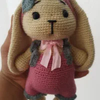 3 عدد عروسک روسی . خرگوش بافت