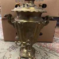 سماورذغالی برنجی ساخت روسیه بسیارقدیمی وزن بالا