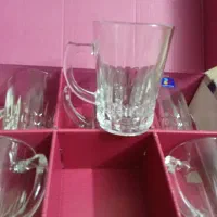 یکدست استکان فرانسه نو و یکدست پلو خوری لومینارک