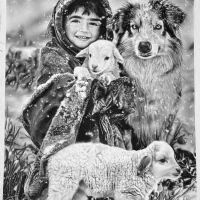 تابلو نقاشی سیاه قلم