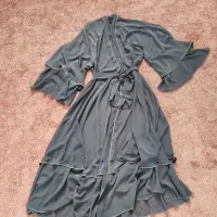 عبایه حریر در دورنگ طوسی،مشکی