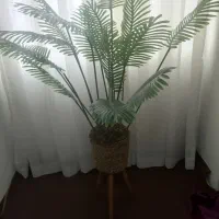 گلدان حصیری با پایه چوبی