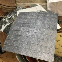 دیوارپوش فومی چسبدار آجر طوسی / کاغذ دیواری فومی