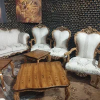 مبل کلاسیک 9نفره چوب گردو مخصوص جهزیه عروس|مبلمان خانگی و میز عسلی|اصفهان, رهنان|دیوار