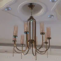 لوستر آنتیک هشت شعله با کریستال جفت