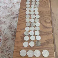 سکه شاهنشاهی وقاشق چنگال نقره