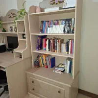 میز تحریر وتخت و کتابخانه