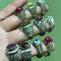 انگشتر نقره با سنگ اصل و معدنی