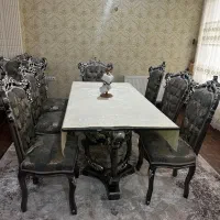 مبل سلطنتی ۸نفره با میز نهارخوری ۸نفره بامیزعسلی|مبلمان خانگی و میز عسلی|چابکسر, |دیوار