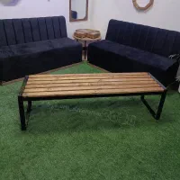 پاف بدنه فلزی با رویه چوبی ،پاف نیمکتی رویه دوختی|صندلی و نیمکت|تبریز, |دیوار