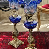 چراغ پایه آنتیک دنسی دوپوست|صنایع دستی و سایر لوازم تزئینی|تهران, شوش (باغ آذری)|دیوار