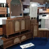 کد 20 کنسول با آینه و میزتلویزیون و جاکفشی قهوه‌ای