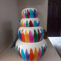 گلدان سفالی هفت رنگ|گل و گیاه طبیعی|مشگین شهر, |دیوار