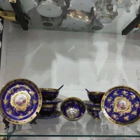 سرویس پیاله پیش دستی آکبند/سرویس خیار خوری سرمه ای