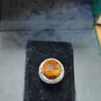 اانگشتر فوق کلکسیونی سیترین رکاب قدر برلیان مخراج