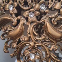 آینه و شمعدان برنزی نگین دار طرح تاج|صنایع دستی و سایر لوازم تزئینی|قدس, شهرقدس|دیوار