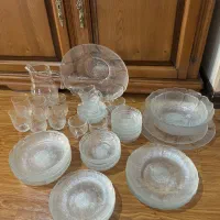 سرویس کامل ۶ نفره گل یخی اصل فرانسه قدیمی