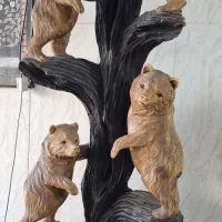 مجسمه خرسهای چوبی کلکسیونی کمیاب|مجسمه، تندیس، ماکت|قدس, شهر‌قدس|دیوار