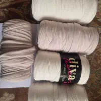 فروش ۱۳ کلاف نخ تریکو سبد بافی با ۱۵ کفی سبد چوبی
