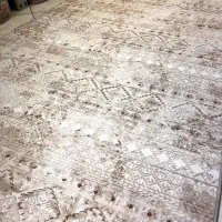 فرش کناره طرح مراکشی روناک نسکافه ای موکا