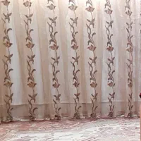 ۲عدد پرده به درگاه قهوی ۶متر وسفید ۷مترونیم