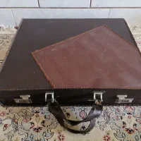 کیف چرم و چوب قفل دار بزرگ