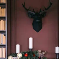 کله گوزن گرافیکی دیوارکوب بزرگ عمده تک«امید دکور»