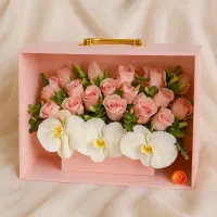 باکس گل تبریک ، باکس گل تولد ، دسته گل رز هلندی