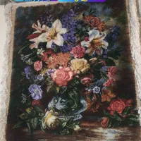 تابلوفرش دستباف گل و گلدان