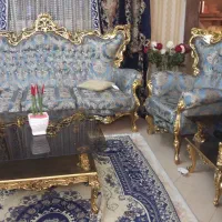 مبل استیل سلطنتی سنگین بزرگ  ورق طلا  اقساطی|مبلمان خانگی و میز عسلی|نقده, |دیوار